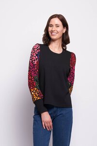 Memo Contrast Sleeve Top