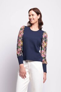 Memo Contrast Sleeve Top