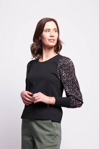 Memo Contrast Sleeve Top