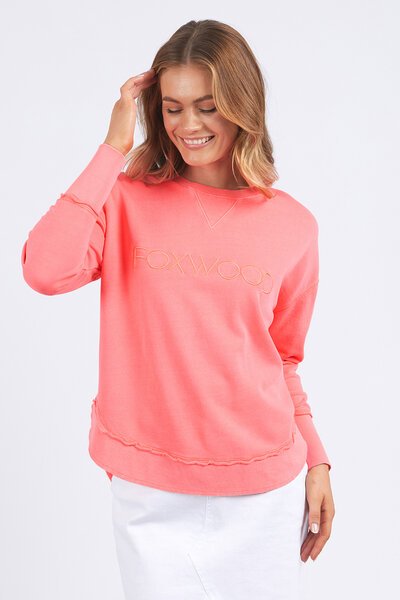 Foxwood Neon Coral Simplified Crew-new-Preen