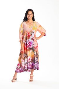 Jellicoe Apricot Floral Fleur Dress