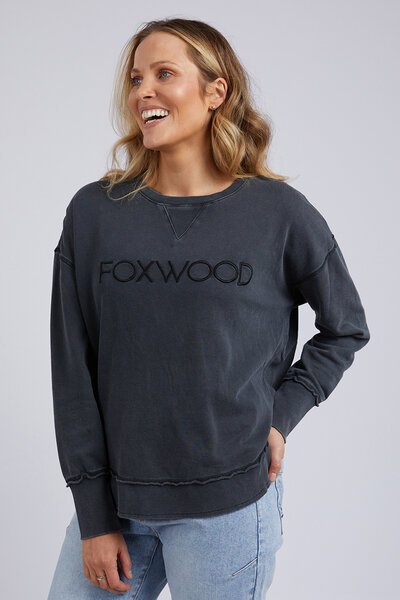 Foxwood Black Washed Simplified Crew-new-Preen