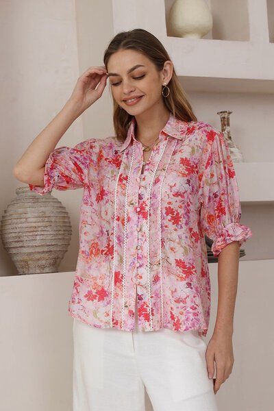 Iris Maxi Emmeline Short Sleeve Blouse-new-Preen