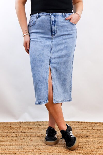 Wakee Denim Midi Skirt-new-Preen