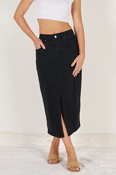 Wakee Denim Midi Skirt-new-Preen