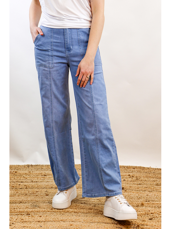 Wakee Wide Leg Seam Jeans