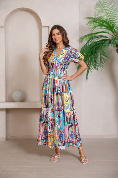 Mutig Graphic Print Maxi Dress-new-Preen