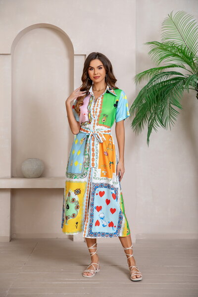 Mutig Poker Maxi Shirt Dress-new-Preen