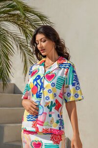 Mutig Tropical Patchwork SS Shirt