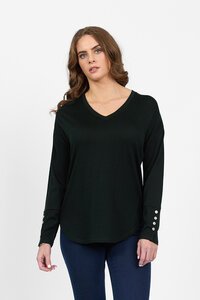 Vassalli Merino V Neck Button Cuff Top