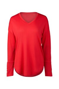 Vassalli Merino V Neck Button Cuff Top