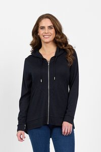 Vassalli Merino Plain Zip Up Hooded Jacket