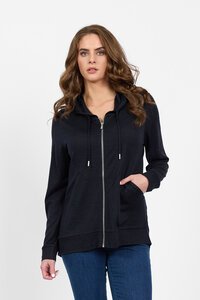 Vassalli Merino Plain Zip Up Hooded Jacket