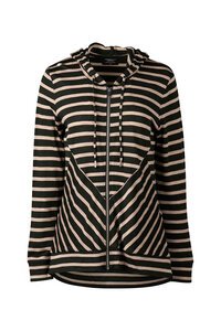 Vassalli Merino Stripe Zip Up Hooded Jacket