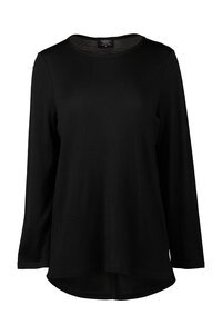 Vassalli Merino Plain L-S Back Button Placket Top