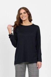 Vassalli Merino Plain L-S Back Button Placket Top