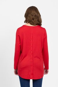 Vassalli Merino Plain L-S Back Button Placket Top