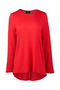 Vassalli Merino Plain L-S Back Button Placket Top