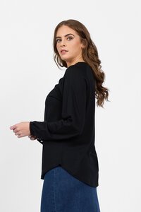 Vassalli Merino Round Neck Front Keyhole Top