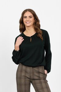 Vassalli Merino Round Neck Front Keyhole Top