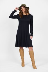 Vassalli Merino Plain L-S Swing Dress