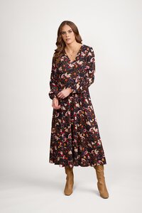 Vassalli Long Sleeve V Neck Dress - Aston