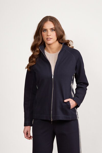 Vassalli Leisure Zip Up Side Stripe Detail Jacket-new-Preen