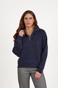 Vassalli Relaxed Half Zip Sweater With Collar