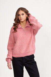 Vassalli Relaxed Half Zip Sweater With Collar