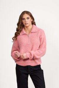 Vassalli Relaxed Half Zip Sweater With Collar