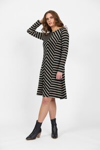 Vassalli Merino Stripe L-S Swing Dress