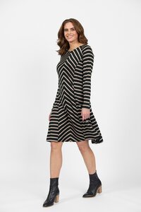 Vassalli Merino Stripe L-S Swing Dress