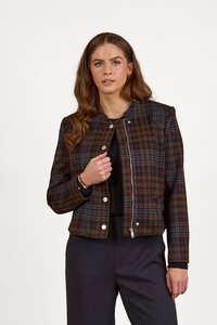 Vassalli Concealed Zip Check Jacket - Soho