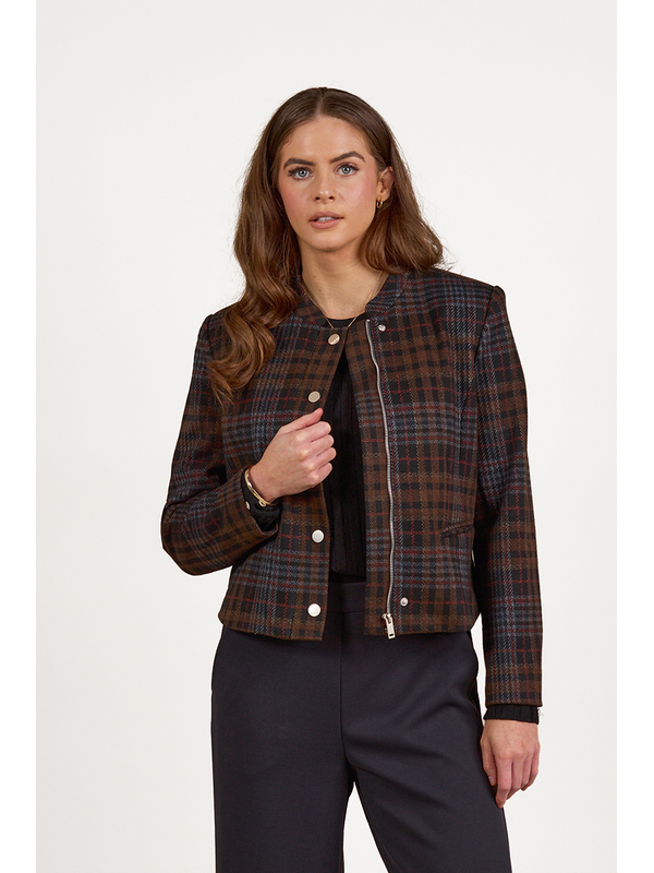 Vassalli Concealed Zip Check Jacket - Soho