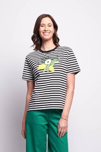 Oh Three Stripe & Applique Tshirt