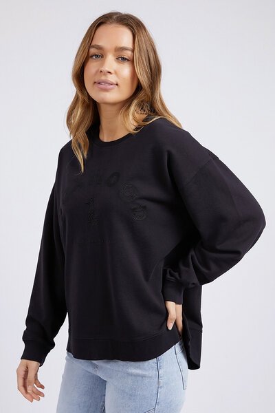 Foxwood Black Effortless Crew-new-Preen