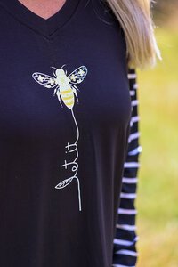 Foil Let It Bee Combo Print Top