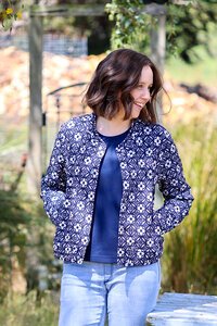 Esplanade Floral Jacquard Knit Bomber Jacket