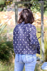 Esplanade Floral Jacquard Knit Bomber Jacket