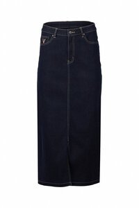 Vassalli Denim Mid Length Skirt With Front Split