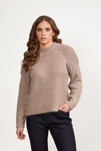 Vassalli Bobble Detail High Neck Sweater