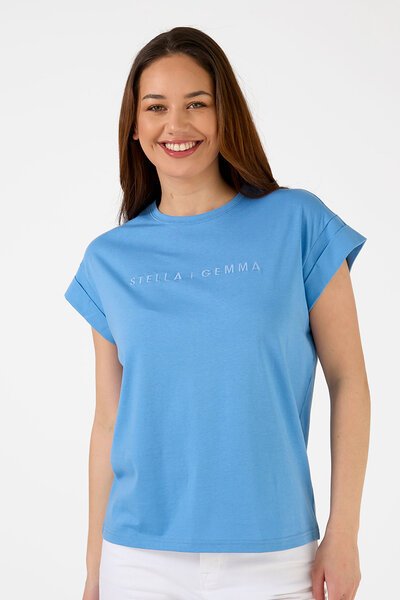 Stella + Gemma Sky Embroided Cuff Sleeve T-Shirt-new-Preen