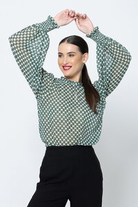 Seeking Lola Forest Geo Movement Blouse