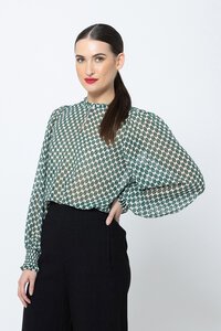 Seeking Lola Forest Geo Movement Blouse