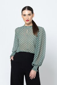 Seeking Lola Forest Geo Movement Blouse