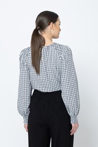 Seeking Lola Texture Check Honeycombe Blouse