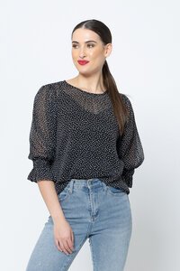 Seeking Lola Black Polka Magnificent Top