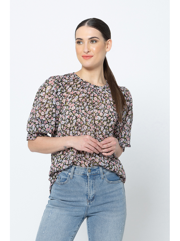 Seeking Lola Crinkle Blossom Magnificent Top