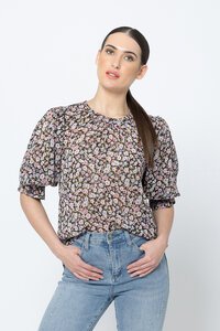 Seeking Lola Crinkle Blossom Magnificent Top