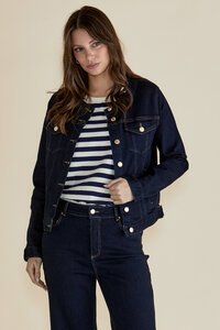 Betty Basics Cindy Collarless Denim Jacket